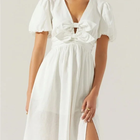 white straight midi dress Asling Bustier Midi Dress